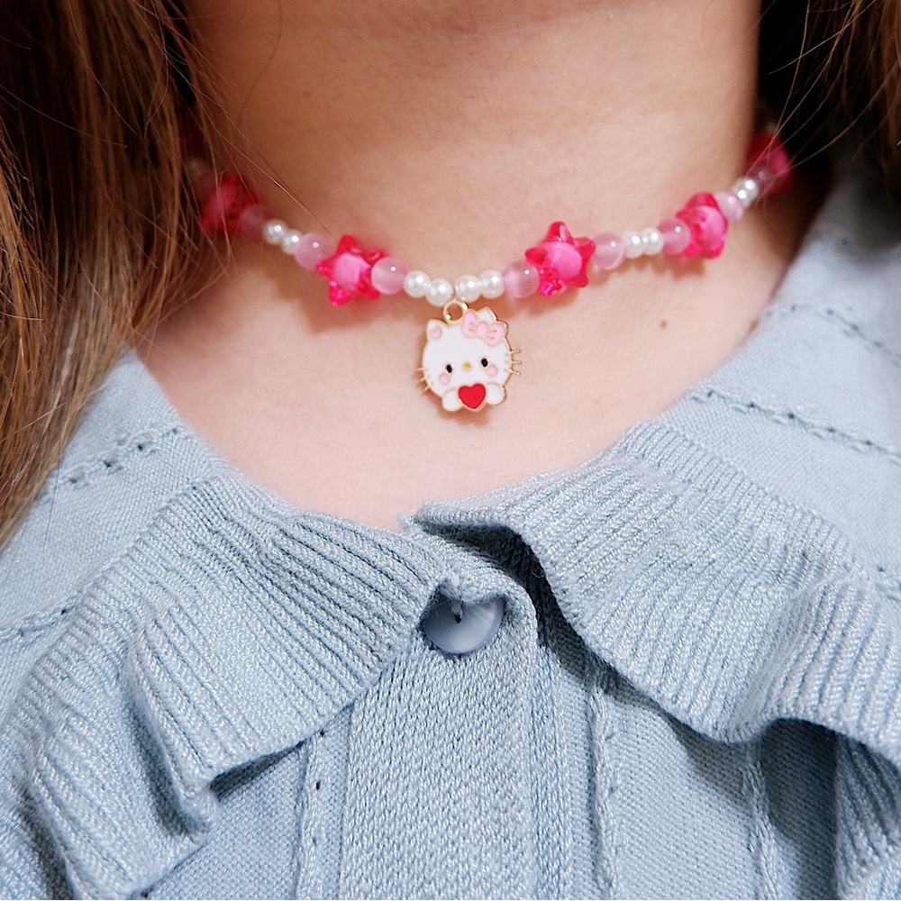 🎀New Hand Made Hello Kitty Y2K Stars Necklace🎀